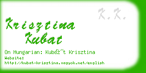 krisztina kubat business card